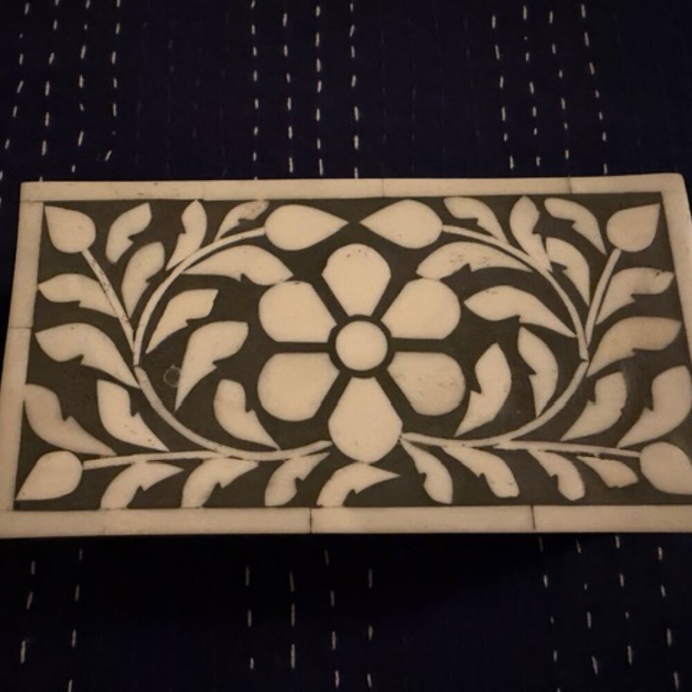 Grey & White Inlay Decorative Box